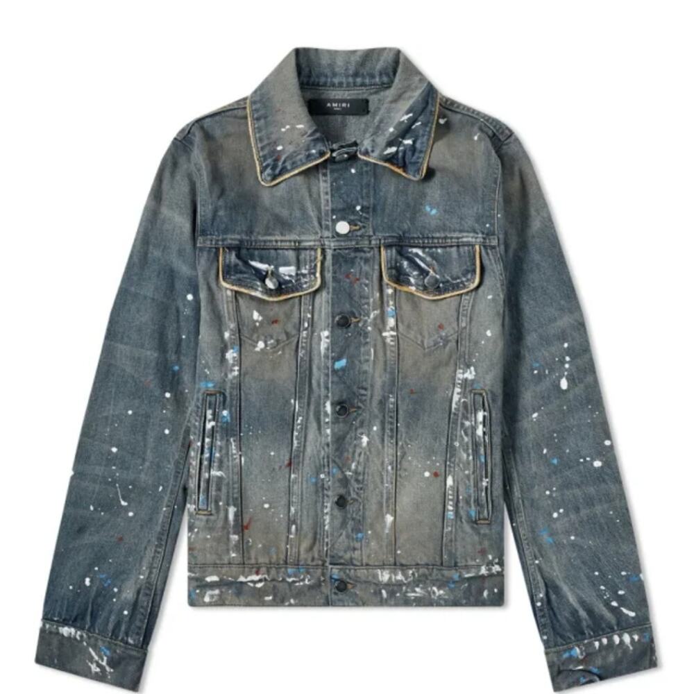 Amiri Paint Splatter cotton denim jacket size medium